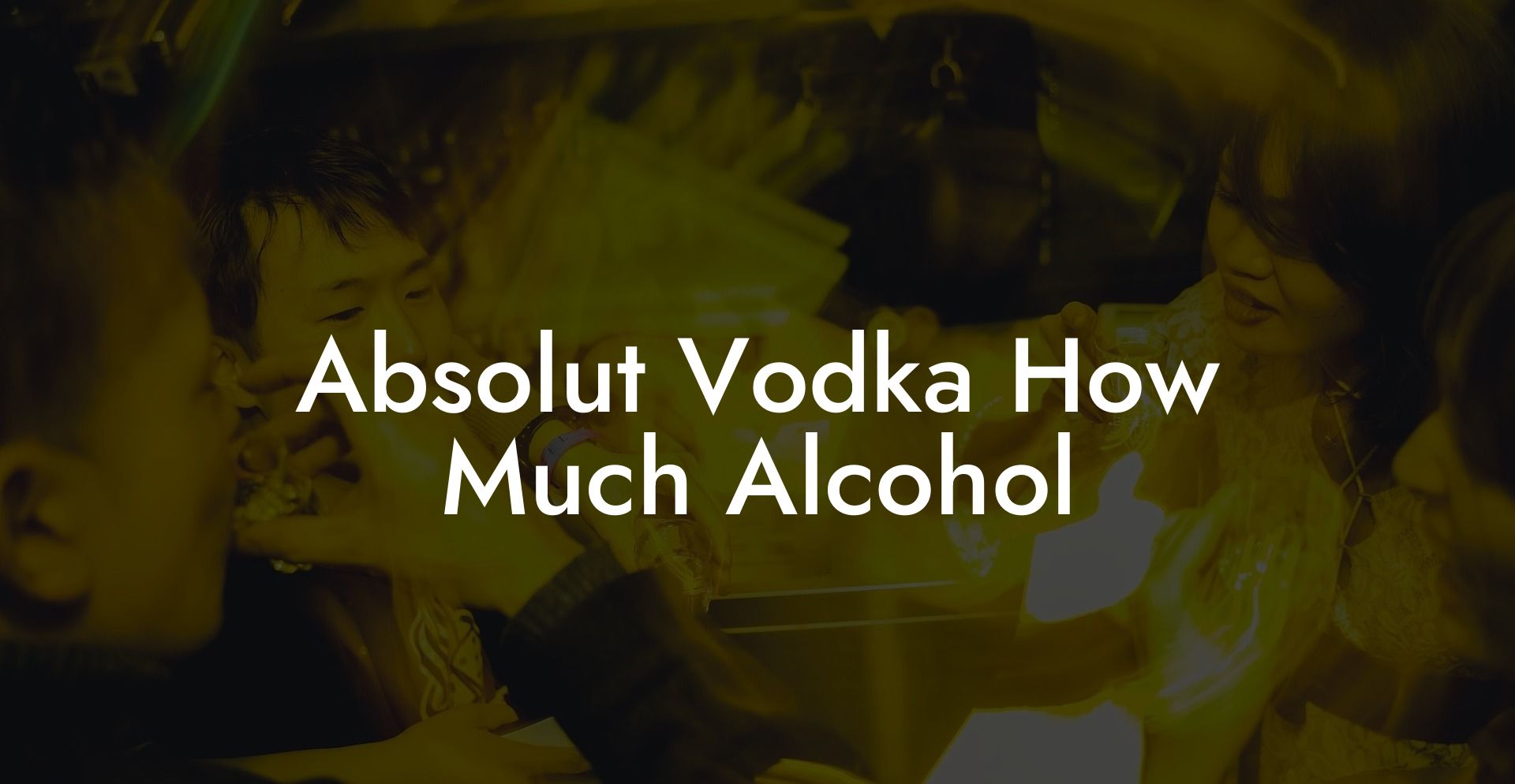 Absolut Vodka How Much Alcohol