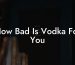 How Bad Is Vodka For You