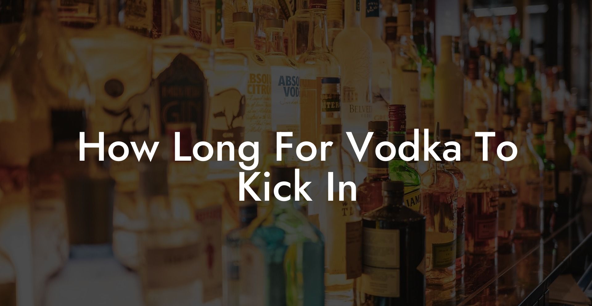 How Long For Vodka To Kick In