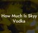 How Much Is Skyy Vodka