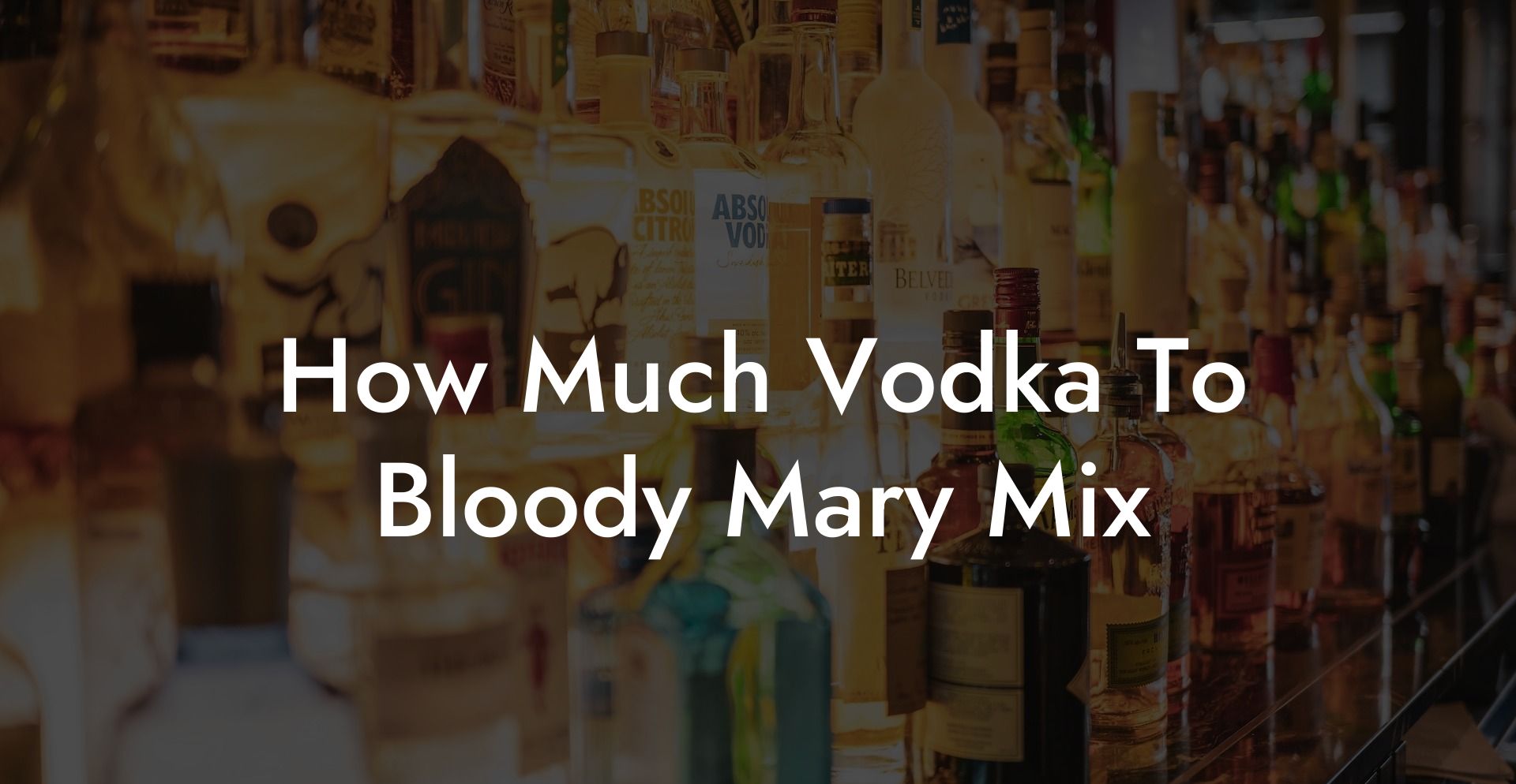 How Much Vodka To Bloody Mary Mix