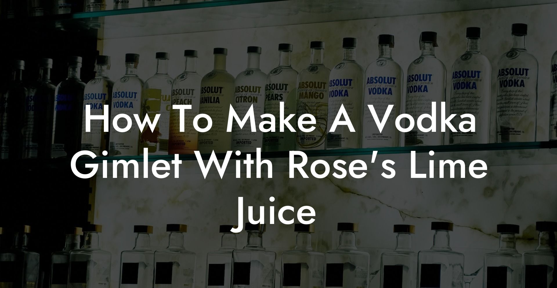 How To Make A Vodka Gimlet With Rose's Lime Juice