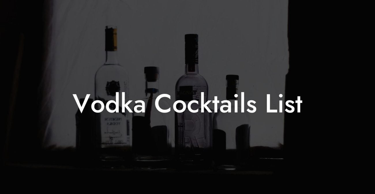 Vodka Cocktails List