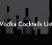 Vodka Cocktails List