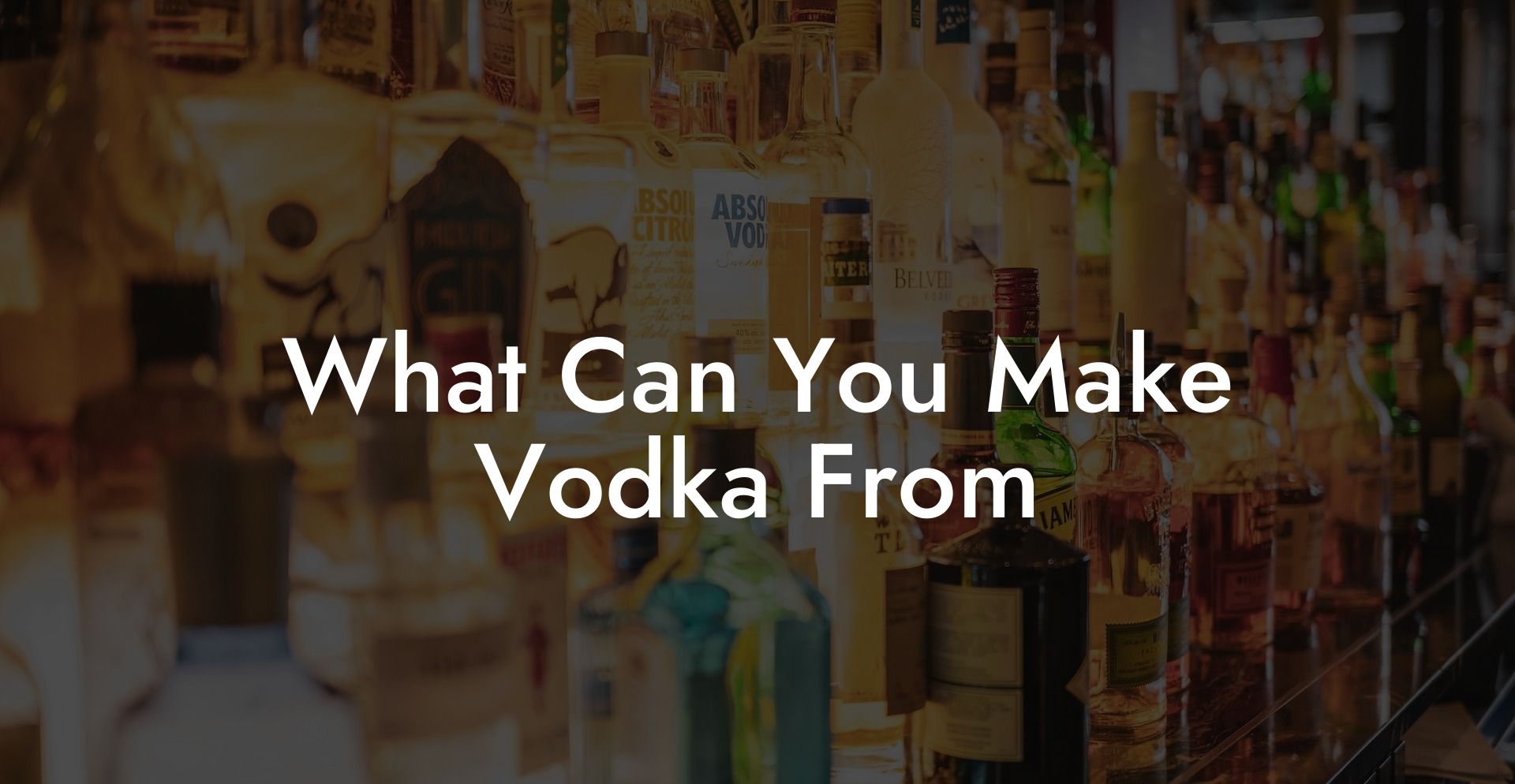 What Can You Make Vodka From