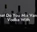 What Do You Mix Vanilla Vodka With