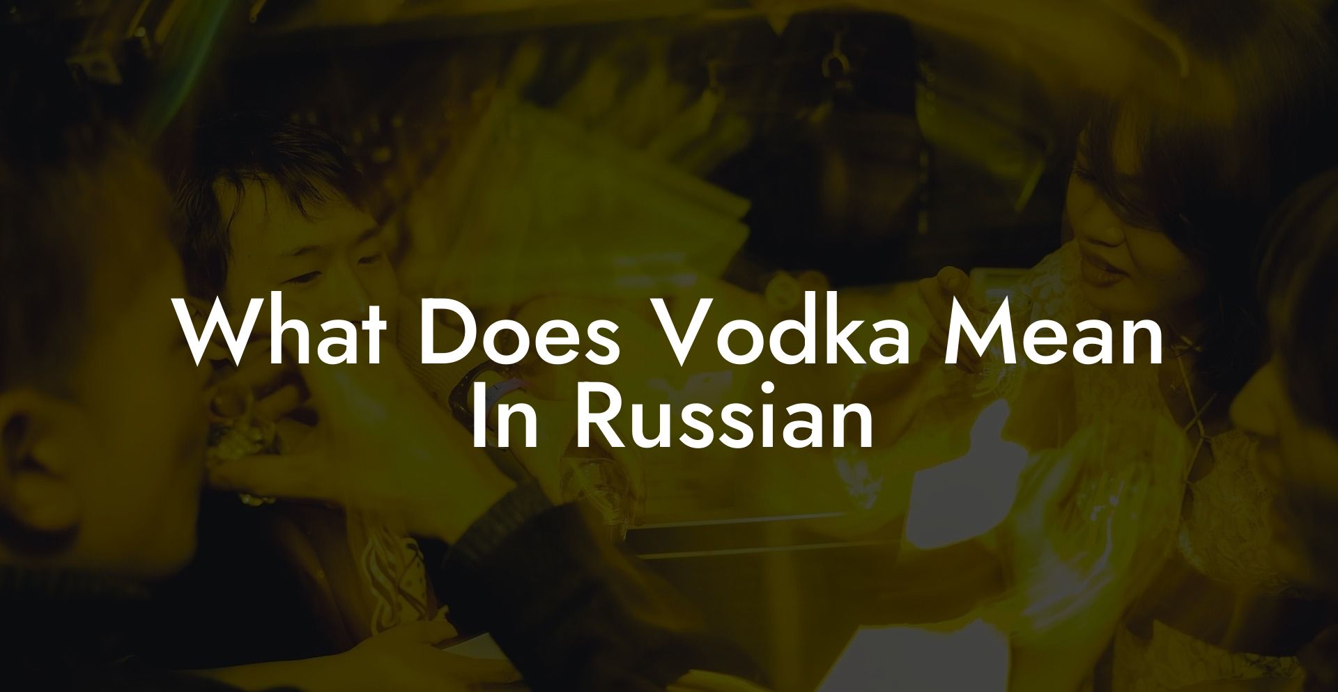 What Does Vodka Mean In Russian