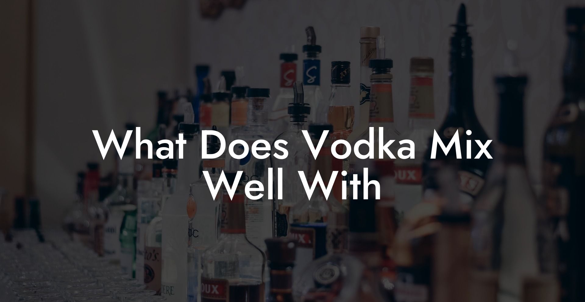 What Does Vodka Mix Well With