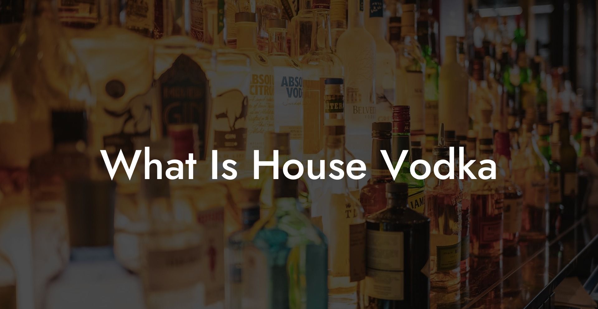 What Is House Vodka