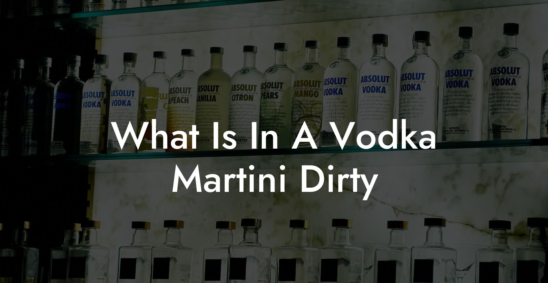 What Is In A Vodka Martini Dirty