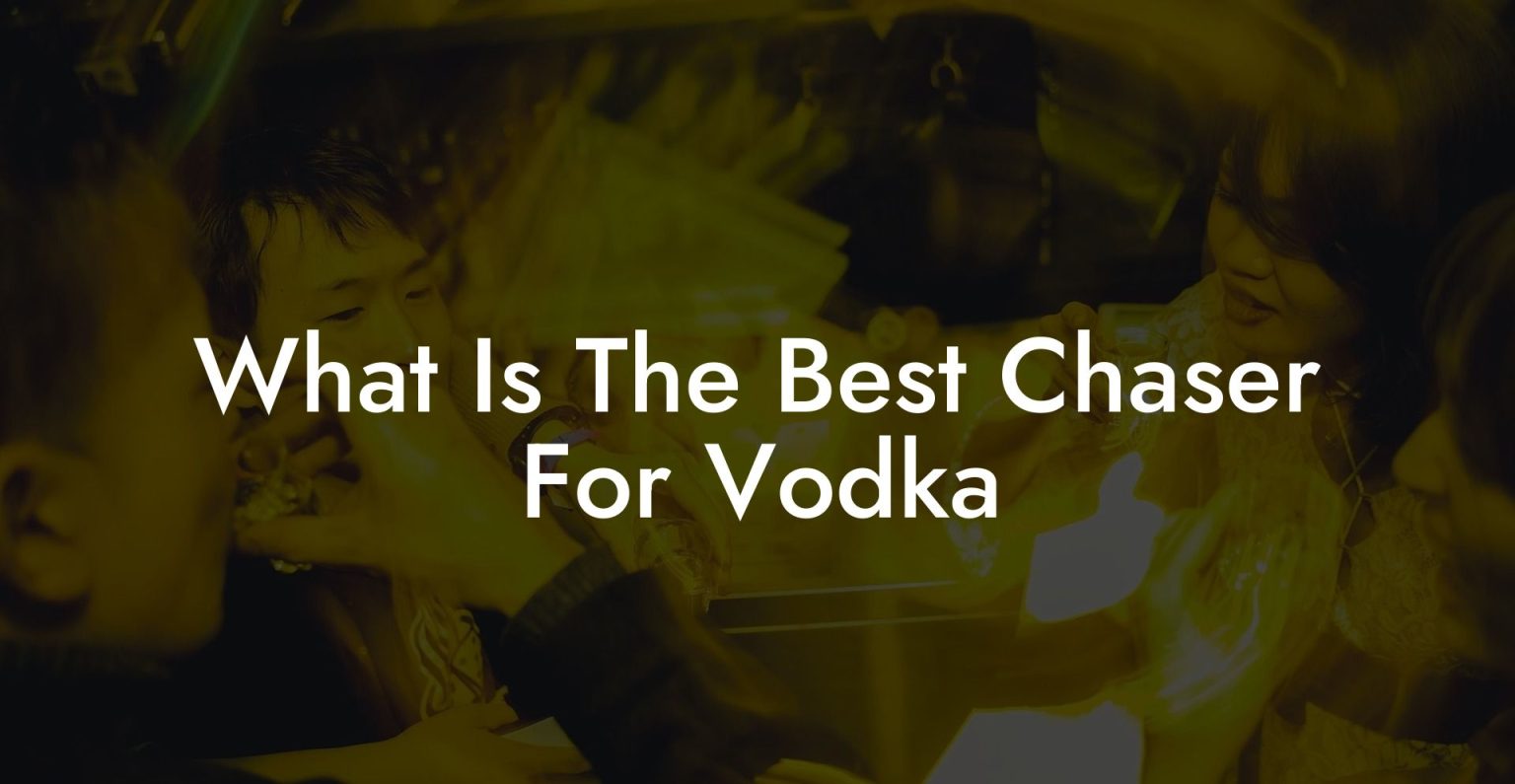 What Is The Best Chaser For Vodka Vodka Doctors
