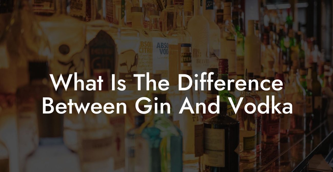 What Is The Difference Between Gin And Vodka