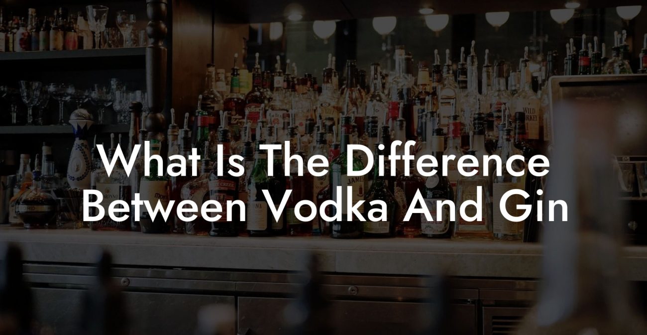 What Is The Difference Between Vodka And Gin