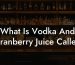 What Is Vodka And Cranberry Juice Called