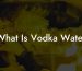 What Is Vodka Water