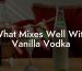 What Mixes Well With Vanilla Vodka