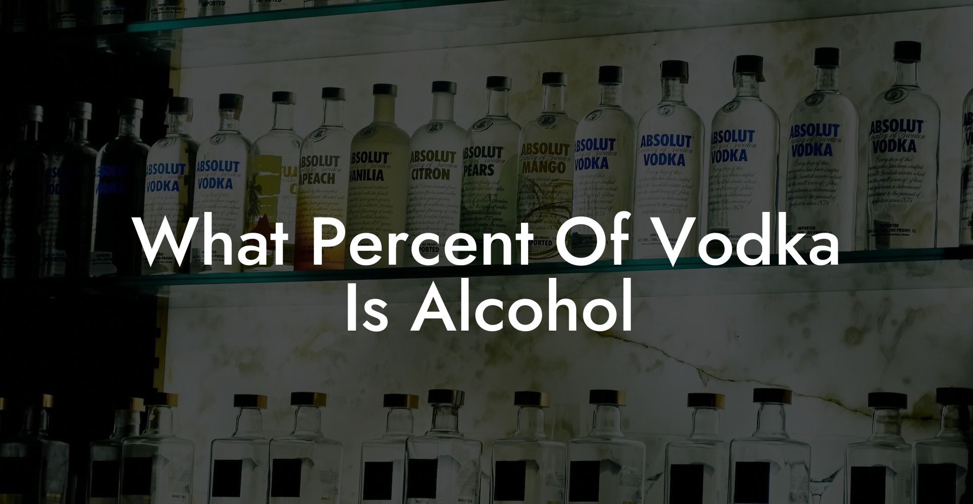 What Percent Of Vodka Is Alcohol