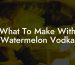 What To Make With Watermelon Vodka