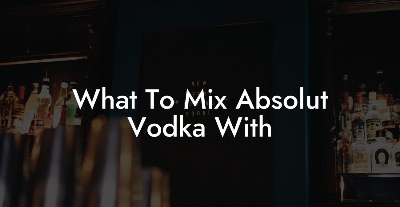 What To Mix Absolut Vodka With