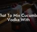 What To Mix Cucumber Vodka With