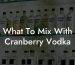 What To Mix With Cranberry Vodka