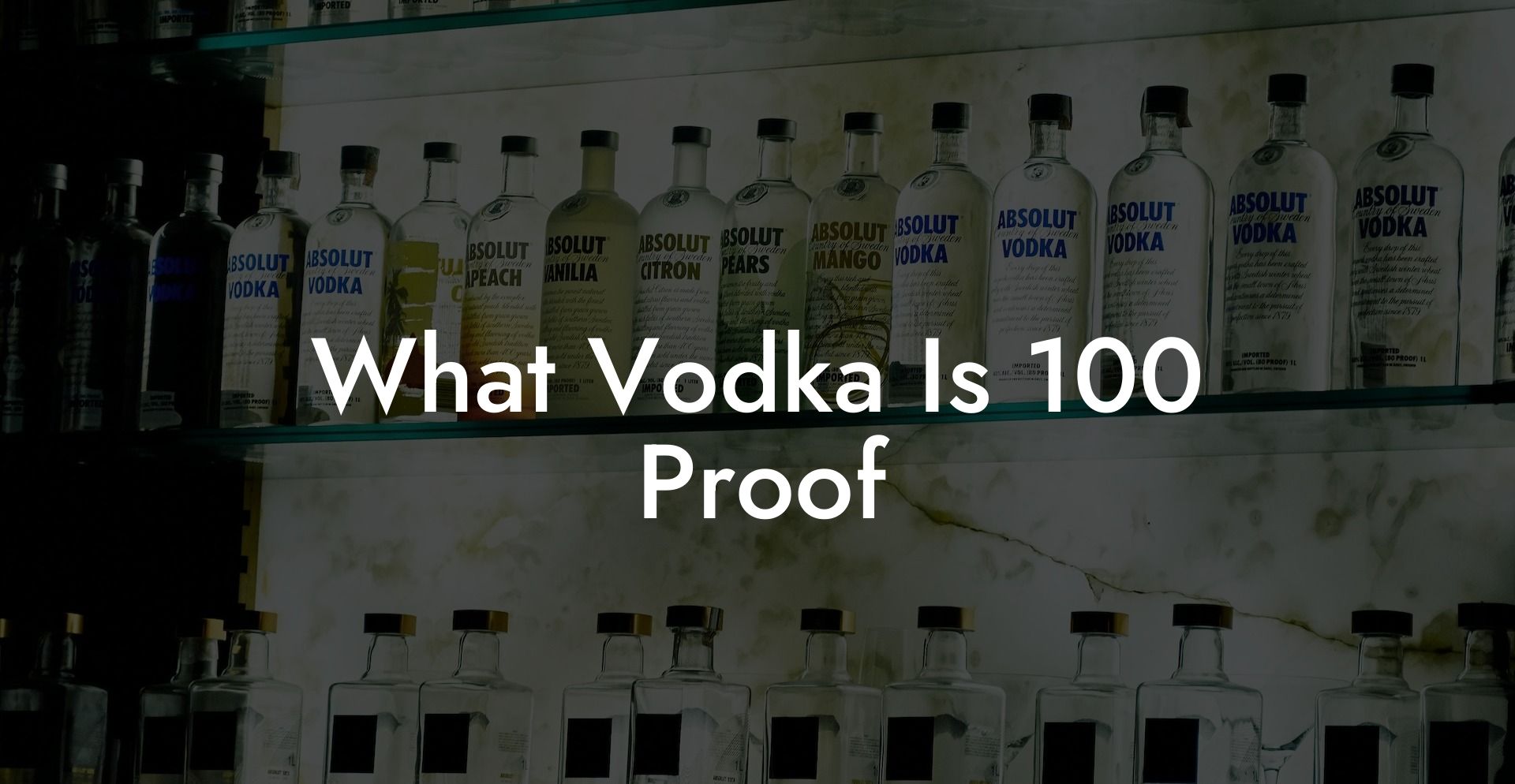What Vodka Is 100 Proof