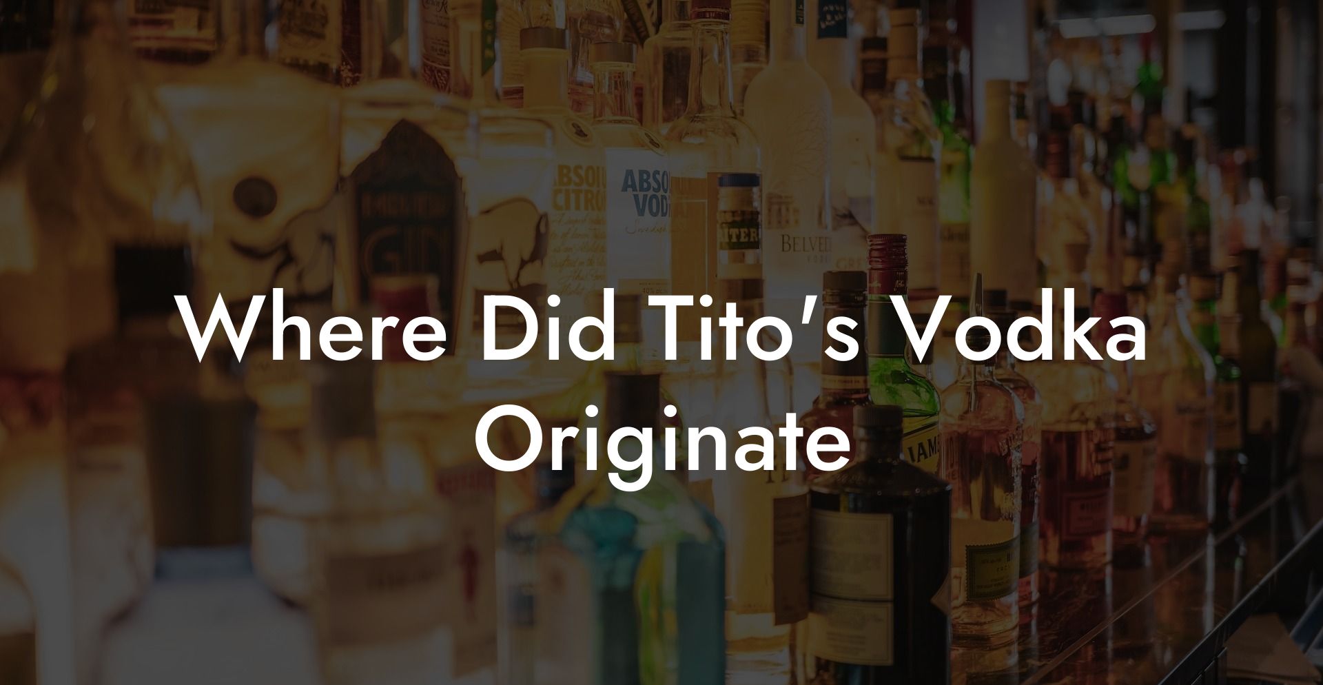 Where Did Tito's Vodka Originate