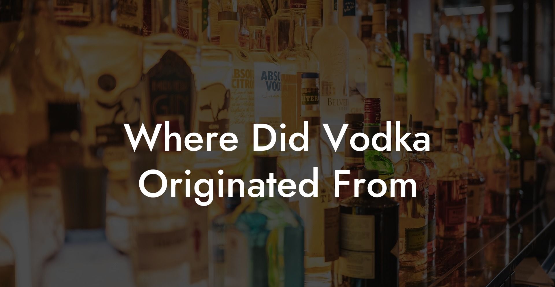 Where Did Vodka Originated From