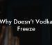 Why Doesnt Vodka Freeze